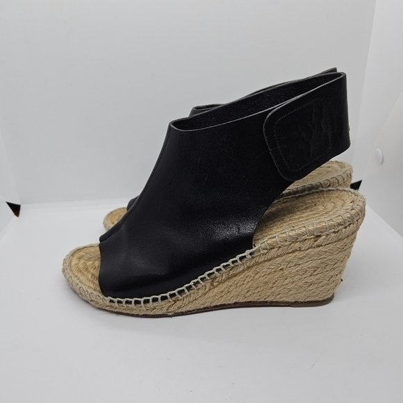 Celine Phoebe Philo black leather open toe espadrille wedge sandals EU 38 - Picture 3 of 16